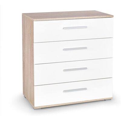Arredamento1 - Cómoda Cirveso 102, Roble Sonoma + Blanco Brillante, Con Cajones, Número De Cajones: 0, 82x77x40cm Arredamento1 - Cómoda Cirveso 102, Roble Sonoma + Blanco Brillante, Con Cajones, Número De Cajones: 0, 82x77x40cm