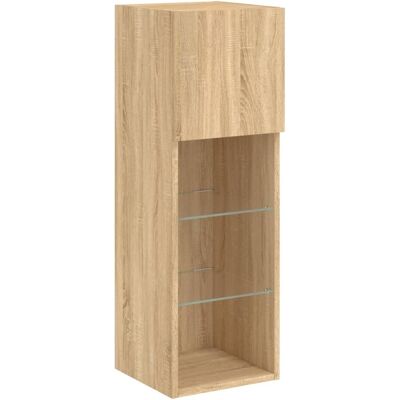 Mueble de TV con luces LED Sonoma Roble 30,5x30x90 cm Mueble de TV con luces LED Sonoma Roble 30,5x30x90 cm