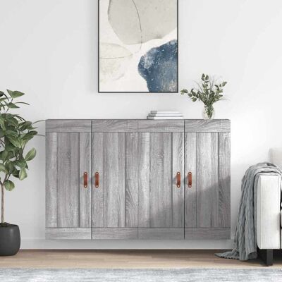 Armarios De Pared 2 Uds Madera De Ingeniería Gris Sonoma Vidaxl Armarios De Pared 2 Uds Madera De Ingeniería Gris Sonoma Vidaxl