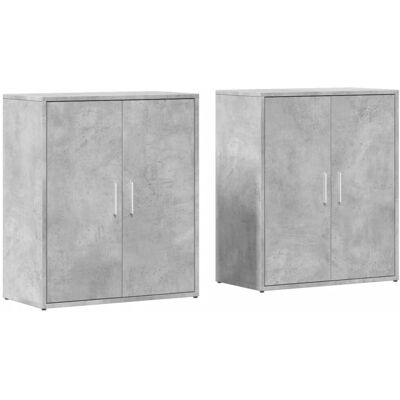 vidaXL Muebles de almacenaje 2 piezas Gris Cemento Madera Ingenierizada - Aparador vidaXL Muebles de almacenaje 2 piezas Gris Cemento Madera Ingenierizada - Aparador