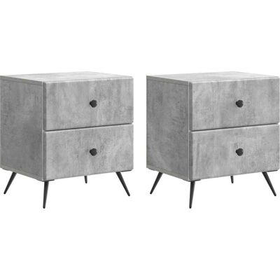Armario De Noche 2 Pcs Gris Hormigón 43 X 34,5 X 47,5 Cm Vidaxl Armario De Noche 2 Pcs Gris Hormigón 43 X 34,5 X 47,5 Cm Vidaxl