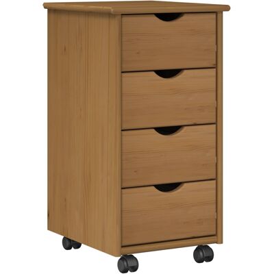 Gabinete Rodante Con Rueda Marrón Miel 34 X 39 X 65,5 Cm Vidaxl Gabinete Rodante Con Rueda Marrón Miel 34 X 39 X 65,5 Cm Vidaxl