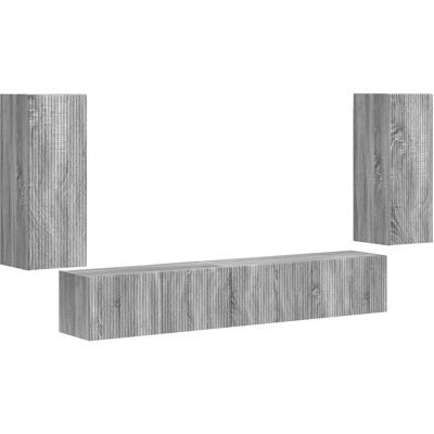 Conjunto De Mueble De Tv 4 Uds. Gris Sonoma Vidaxl Conjunto De Mueble De Tv 4 Uds. Gris Sonoma Vidaxl