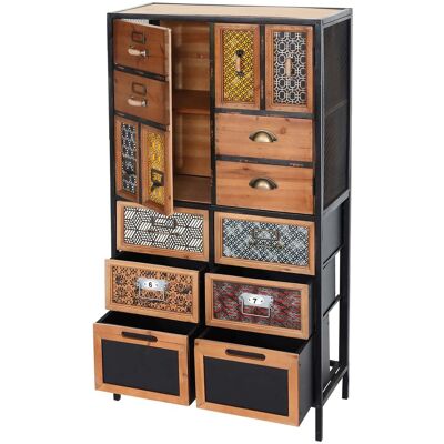 HHG Botica 481 - Cómoda - metal y abeto - 120x62x33 cm HHG Botica 481 - Cómoda - metal y abeto - 120x62x33 cm
