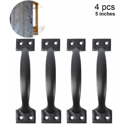 OEM Tiradores De Puerta De Granero De 4 Piezas (5 Pulgadas, Negros) Para Puertas De Cercas De Madera, Tiradores De Gabinetes Vintage Para Gabinetes De Cocina, Cajones De Muebles, Herrajes Para Gabinetes - OEM Tiradores De Puerta De Granero De 4 Piezas (5 Pulgadas, Negros) Para Puertas De Cercas De Madera, Tiradores De Gabinetes Vintage Para Gabinetes De Cocina, Cajones De Muebles, Herrajes Para Gabinetes -