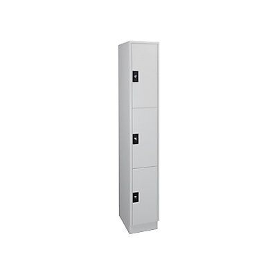 Armario con cerradura Wolf - 3 compartimentos, gris claro, Modelo Stuttgart Armario con cerradura Wolf - 3 compartimentos, gris claro, Modelo Stuttgart