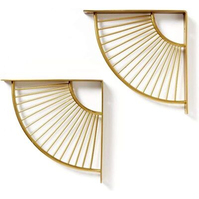 OEM Soporte Para Estante Art Deco De 20/30 Cm, Estantes Flotantes De Pared Con Diseño Dorado, Soporte Para Estante En Forma De Abanico, Juego De 2 -crezuo OEM Soporte Para Estante Art Deco De 20/30 Cm, Estantes Flotantes De Pared Con Diseño Dorado, Soporte Para Estante En Forma De Abanico, Juego De 2 -crezuo