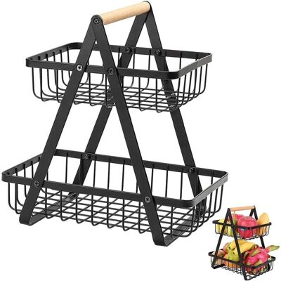 OEM Cestas De Frutas, Cesta De Frutas Metálica De Varios Niveles, Cesta De Frutas Metálica De 2 Niveles, Cestas Extraíbles Para Almacenar Frutas Y Verduras (negro) - Crezuo OEM Cestas De Frutas, Cesta De Frutas Metálica De Varios Niveles, Cesta De Frutas Metálica De 2 Niveles, Cestas Extraíbles Para Almacenar Frutas Y Verduras (negro) - Crezuo