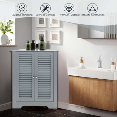 NORTHIX Armario De Esquina Con Puertas De Persiana Y Estante Ajustable Gris 211171099 NORTHIX Armario De Esquina Con Puertas De Persiana Y Estante Ajustable Gris 211171099