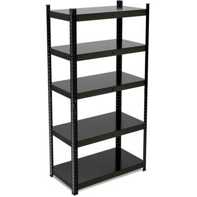 Relaxdays - Estantería Metálica, Resiste 875 Kg, 5 Baldas, Cargas Pesadas, Sótano, Taller, Acero, 150 X 75 X 30 Cm, Negro Relaxdays - Estantería Metálica, Resiste 875 Kg, 5 Baldas, Cargas Pesadas, Sótano, Taller, Acero, 150 X 75 X 30 Cm, Negro