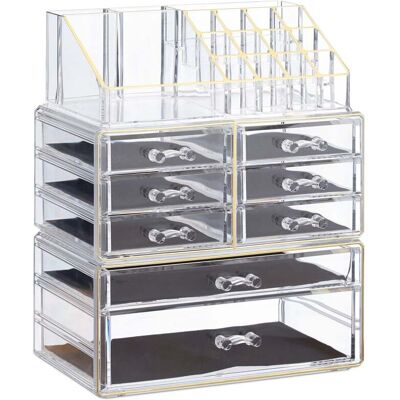 HELLOSHOP26 Organizador De Maquillaje Apilable 30 X 24 X 14 Cm 24 Compartimentos Diseño Práctico En Acrílico Transparente 130005403 HELLOSHOP26 Organizador De Maquillaje Apilable 30 X 24 X 14 Cm 24 Compartimentos Diseño Práctico En Acrílico Transparente 130005403