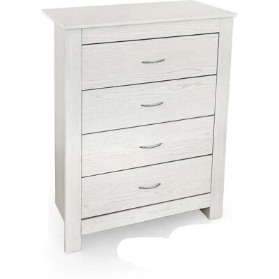 GICOS Mueble Organizador Bioclimático Blanco Con Efecto Madera Y 4 Cassetti 79 X 38 X 102 Cm GICOS Mueble Organizador Bioclimático Blanco Con Efecto Madera Y 4 Cassetti 79 X 38 X 102 Cm