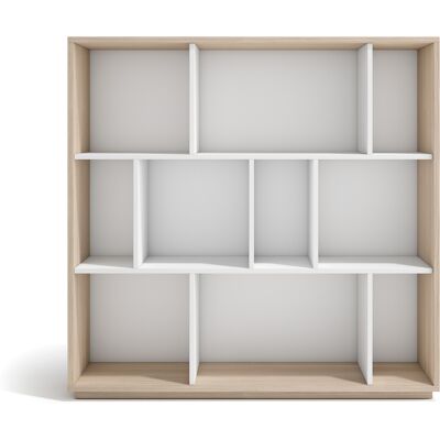 HERDASA Estantería Librería, Colección Nack, Con 3 Niveles De Altura En Melamina Color Nogal Claro-blanco HERDASA Estantería Librería, Colección Nack, Con 3 Niveles De Altura En Melamina Color Nogal Claro-blanco