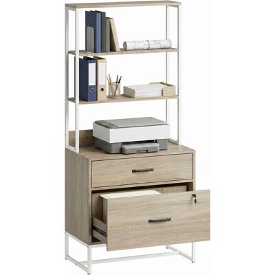 Homcom Cajonera Escritorio Con Estantería, Mueble Archivador Con 2 Cajones, Encimera Para Impresora, Cerradura, Para A4 Letter Legal, Roble Homcom Cajonera Escritorio Con Estantería, Mueble Archivador Con 2 Cajones, Encimera Para Impresora, Cerradura, Para A4 Letter Legal, Roble