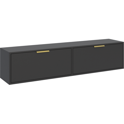 Selsey Vena – Mueble Tv Flotante 2 Puertas – Negro – 140 Cm Selsey Vena – Mueble Tv Flotante 2 Puertas – Negro – 140 Cm