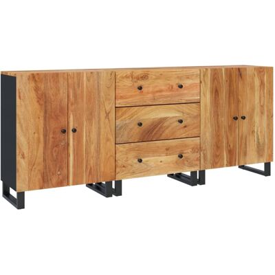 HELLOSHOP26 Aparador Aparador Cómoda Armario Mueble De Almacenamiento Organizador Cocina Sala De Estar Salones 3 Pcs Madera De Acacia Maciza Marrón 020037043 HELLOSHOP26 Aparador Aparador Cómoda Armario Mueble De Almacenamiento Organizador Cocina Sala De Estar Salones 3 Pcs Madera De Acacia Maciza Marrón 020037043