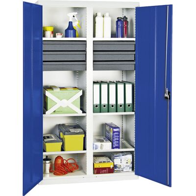 Stumpf Gabinete Para Herramientas Y Materiales Serie 3000 Gris Claro / Azul Genciana + 6 Cajones 100 Mm + Pared Divisoria Central + 6 Estantes Extraíbles - 3004274 Stumpf Gabinete Para Herramientas Y Materiales Serie 3000 Gris Claro / Azul Genciana + 6 Cajones 100 Mm + Pared Divisoria Central + 6 Estantes Extraíbles - 3004274