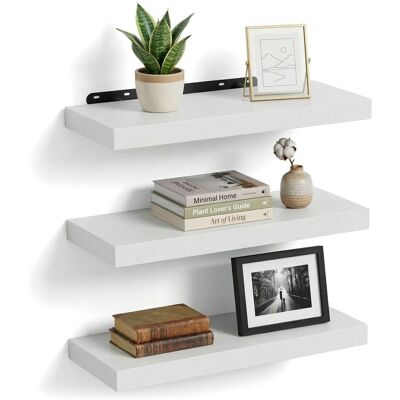 Relaxdays Estantería De Pared, Set De 3, 4×40×23 Cm, Efecto Madera, Metal, Para Salón, Pasillo, Cocina, Blanco Relaxdays Estantería De Pared, Set De 3, 4×40×23 Cm, Efecto Madera, Metal, Para Salón, Pasillo, Cocina, Blanco