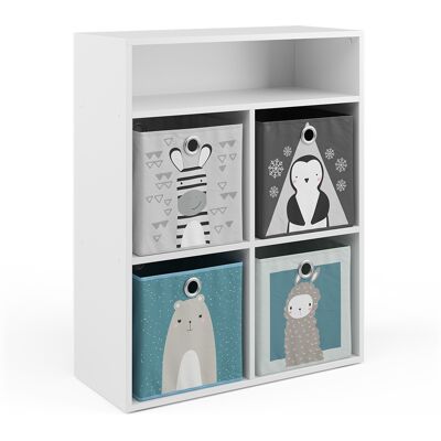Vicco - Estantería Infantil , Blanco, 72 X 90.2 Cm Con 4 Cajones Plegables Vicco - Estantería Infantil , Blanco, 72 X 90.2 Cm Con 4 Cajones Plegables