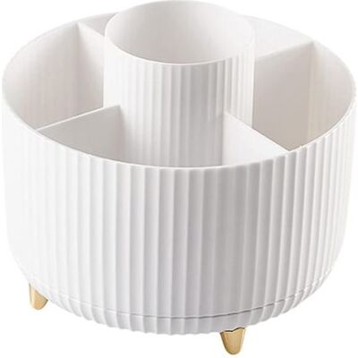 SIOKS Organizador De Maquillaje Giratorio De 360° - Soporte Para Brochas De Maquillaje Con 5 Compartimentos Para Cosméticos, Joyas, Tocador, Dormitorio Y Almacenamiento De Papel - Wellngs SIOKS Organizador De Maquillaje Giratorio De 360° - Soporte Para Brochas De Maquillaje Con 5 Compartimentos Para Cosméticos, Joyas, Tocador, Dormitorio Y Almacenamiento De Papel - Wellngs