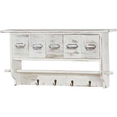 HEGELE - HHG-355 - Blanco - Estante de pared con cajones HEGELE - HHG-355 - Blanco - Estante de pared con cajones