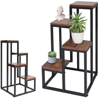 OEM Soporte Metálico Para Flores, De Varios Niveles, Con Capacidad Para 4 Flores Y Estante De Roble Antiguo. OEM Soporte Metálico Para Flores, De Varios Niveles, Con Capacidad Para 4 Flores Y Estante De Roble Antiguo.