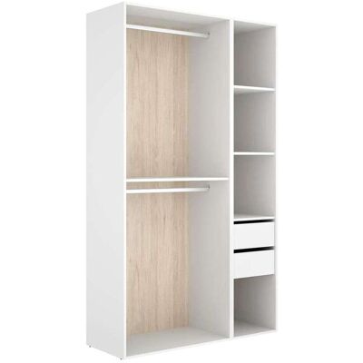 DKT Vestidor Sofia 2 Cajones Y Trasera Reversible En Blanco/natural, 204.5cm(alto) 119.5cm(ancho) 45cm(fondo) DKT Vestidor Sofia 2 Cajones Y Trasera Reversible En Blanco/natural, 204.5cm(alto) 119.5cm(ancho) 45cm(fondo)