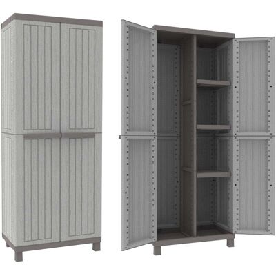 TERRY Armario Alto De Resina Efecto Madera 4 Estantes Y Puertas Con Apertura De 180° C-wood 3680 TERRY Armario Alto De Resina Efecto Madera 4 Estantes Y Puertas Con Apertura De 180° C-wood 3680