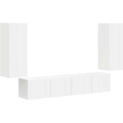 Conjunto De Mueble Para Tv De Pared 4 Uds. Madera De Ingeniería Vidaxl Conjunto De Mueble Para Tv De Pared 4 Uds. Madera De Ingeniería Vidaxl