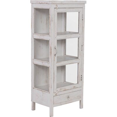 WANDERLUST DECO Vitrina De Madera Artesanal Blanca 58x39x140h Cm WANDERLUST DECO Vitrina De Madera Artesanal Blanca 58x39x140h Cm