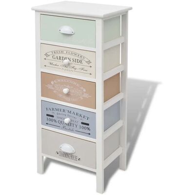 HELLOSHOP26 Armario De Almacenamiento De Estilo Rústico Francés De 38 X 28 X 86,5 Cm Con 5 Cajones Decorativos De Madera Blanca 020046275 HELLOSHOP26 Armario De Almacenamiento De Estilo Rústico Francés De 38 X 28 X 86,5 Cm Con 5 Cajones Decorativos De Madera Blanca 020046275