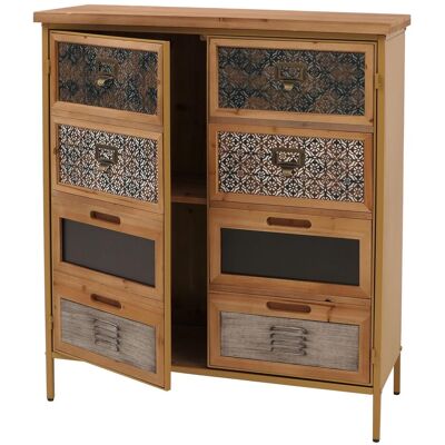 DÉCOSHOP26 Ómoda Estilo Boticario Vintage Azul Con 2 Puertas Con Grandes Compartimentos Mueble De Almacenamiento Metal 04000912 DÉCOSHOP26 Ómoda Estilo Boticario Vintage Azul Con 2 Puertas Con Grandes Compartimentos Mueble De Almacenamiento Metal 04000912