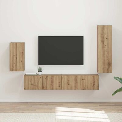 Conjunto De Mueble De Tv 4 Uds. Roble Artisan Vidaxl Conjunto De Mueble De Tv 4 Uds. Roble Artisan Vidaxl