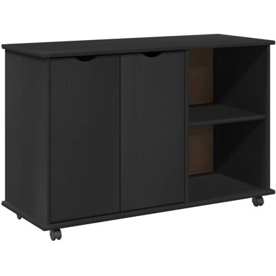 Gabinete Rodante Negro 100 X 39 X 65,5 Cm Madera De Pino Macizo Vidaxl Gabinete Rodante Negro 100 X 39 X 65,5 Cm Madera De Pino Macizo Vidaxl