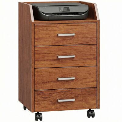 Vinsetto Cajonera De Escritorio Con Ruedas, Cajonera De Oficina Con 4 Cajones, Archivador Móvil Para Estudio, Salón, 40x36x65 Cm, Marrón Vinsetto Cajonera De Escritorio Con Ruedas, Cajonera De Oficina Con 4 Cajones, Archivador Móvil Para Estudio, Salón, 40x36x65 Cm, Marrón