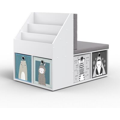 Estantería Infantil Onix, Gris, 97.1 X 78.4 Cm Con 6 Cajas Plegables Opt.2, Vicco Estantería Infantil Onix, Gris, 97.1 X 78.4 Cm Con 6 Cajas Plegables Opt.2, Vicco