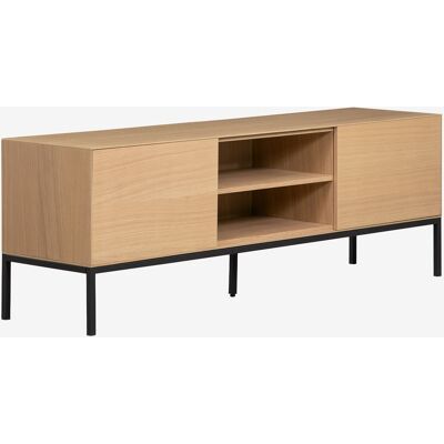Mueble Tv 160x40 Cm En Mdf Y Chapa De Roble Bromley Sklum Mueble Tv 160x40 Cm En Mdf Y Chapa De Roble Bromley Sklum