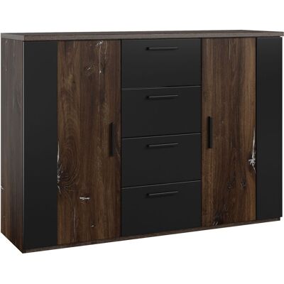 Arredamento1 - Cómoda Felelie 102, Tamus Flagstaf Roble + Plata, Con Cajones Y Puertas, Número De Cajones: 0, 94x132x40cm Arredamento1 - Cómoda Felelie 102, Tamus Flagstaf Roble + Plata, Con Cajones Y Puertas, Número De Cajones: 0, 94x132x40cm