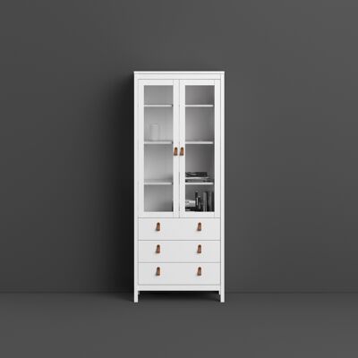 Abitare Vitrina 199cm Blanco Mate con Puertas y Cajones - Vitrina Abitare Vitrina 199cm Blanco Mate con Puertas y Cajones - Vitrina