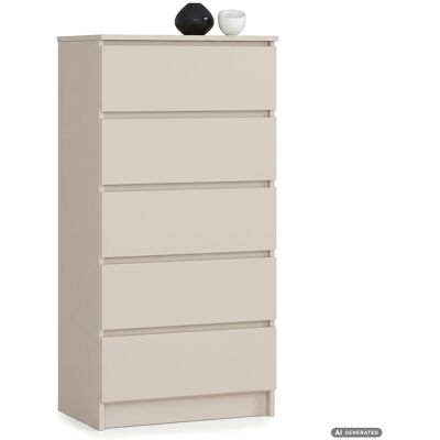 AKORD Cómoda K60 Cachemira 60 Cm 5 Cajones 60x40x121 Cm AKORD Cómoda K60 Cachemira 60 Cm 5 Cajones 60x40x121 Cm