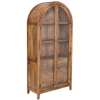 WANDERLUST DECO Vitrina De Madera Artesanal Marrón 90x40x190h Cm WANDERLUST DECO Vitrina De Madera Artesanal Marrón 90x40x190h Cm