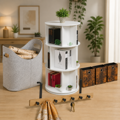 NORTHIX Juego De Almacenamiento Para El Hogar Multihabitación (4 Piezas): Cesta De Fieltro, Cajas De Tela, Estantería Y Perchero. NORTHIX Juego De Almacenamiento Para El Hogar Multihabitación (4 Piezas): Cesta De Fieltro, Cajas De Tela, Estantería Y Perchero.