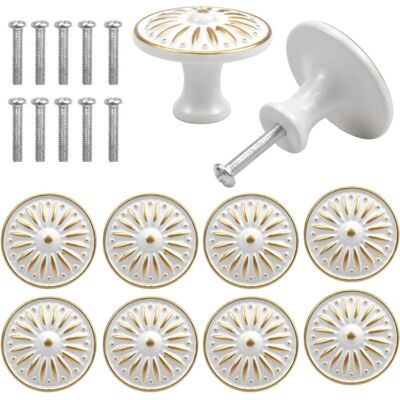 OEM Juego De 10 Tiradores Vintage De Latón Blanco Para Puertas Y Cajones, 35 Mm, Redondos, Para Muebles, Cocinas Y Habitaciones Infantiles -crezuo OEM Juego De 10 Tiradores Vintage De Latón Blanco Para Puertas Y Cajones, 35 Mm, Redondos, Para Muebles, Cocinas Y Habitaciones Infantiles -crezuo