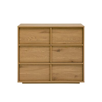MILIBOO Cómoda Acabado Madera Clara Roble 3 Cajones L90 Cm Lothaire MILIBOO Cómoda Acabado Madera Clara Roble 3 Cajones L90 Cm Lothaire