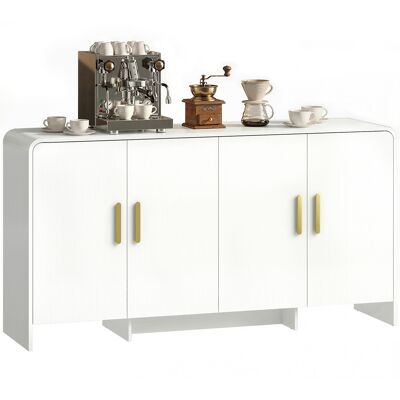 Homcom Aparador De Cocina, Armario De Cocina Con 4 Estantes, 4 Puertas De Cierre Suave, Para Comedor, Mueble Para Tv 72 Pulgadas, 152x40x80 Cm, Blanco Homcom Aparador De Cocina, Armario De Cocina Con 4 Estantes, 4 Puertas De Cierre Suave, Para Comedor, Mueble Para Tv 72 Pulgadas, 152x40x80 Cm, Blanco