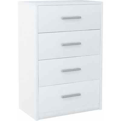 Cómoda BODO 60cm 4S Blanco - Mueble de almacenamiento Cómoda BODO 60cm 4S Blanco - Mueble de almacenamiento