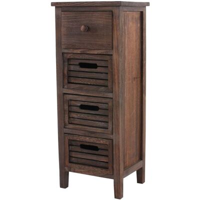 HHG - T18 - Madera de Paulownia - 4 cajones - Cómoda HHG - T18 - Madera de Paulownia - 4 cajones - Cómoda