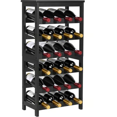 Vevor Botellero De Bambú Para 24 Botellas, 6 Niveles, Independiente, Capacidad De Carga Total De 36 Kg, Ideal Para Cocina, Bodega, Bar, Comedor O Sala De Estar, Color Negro, 410 X 240 X 823 Mm Vevor Botellero De Bambú Para 24 Botellas, 6 Niveles, Independiente, Capacidad De Carga Total De 36 Kg, Ideal Para Cocina, Bodega, Bar, Comedor O Sala De Estar, Color Negro, 410 X 240 X 823 Mm