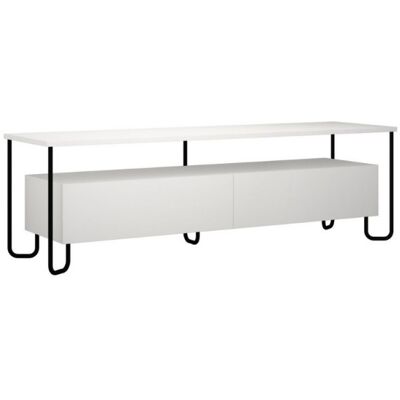 Iperbriko - Mueble Tv Blanco Con Dos Puertas 150x42x45h Cm Iperbriko - Mueble Tv Blanco Con Dos Puertas 150x42x45h Cm