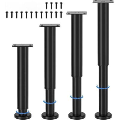 OEM Juego De 4 Patas Ajustables Para Muebles, Altura Regulable De 25 A 43 Cm, Patas De Metal Negro, Ideales Para Armarios, Soportes De Tv, Sofás, Mesitas De Noche, Sillas Y Muebles De Baño -crezuo OEM Juego De 4 Patas Ajustables Para Muebles, Altura Regulable De 25 A 43 Cm, Patas De Metal Negro, Ideales Para Armarios, Soportes De Tv, Sofás, Mesitas De Noche, Sillas Y Muebles De Baño -crezuo